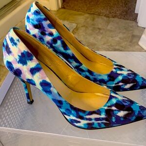 Nine West 8.5 Blue Multicolored Pumps